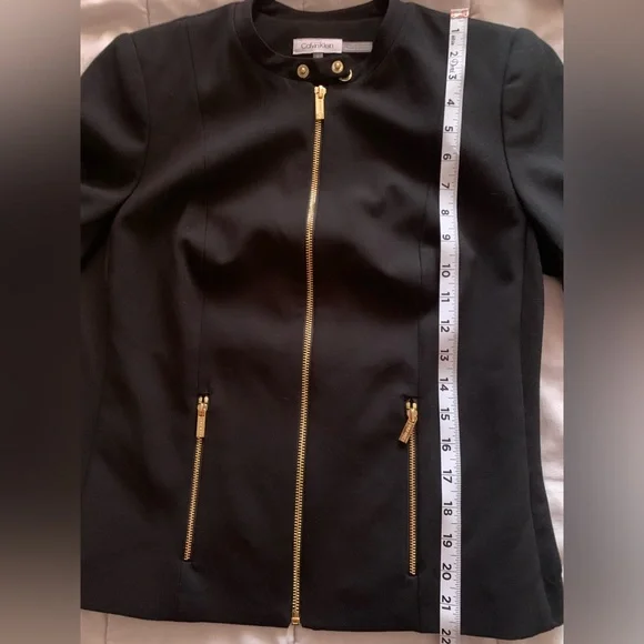 Calvin Klein Black and Gold Blazer with Modern Design - Picture 6 of 15